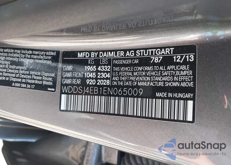 2014 Mercedes-Benz Cla 250 z USA, uszkodzony, nr VIN WDDSJ4EB1EN065009